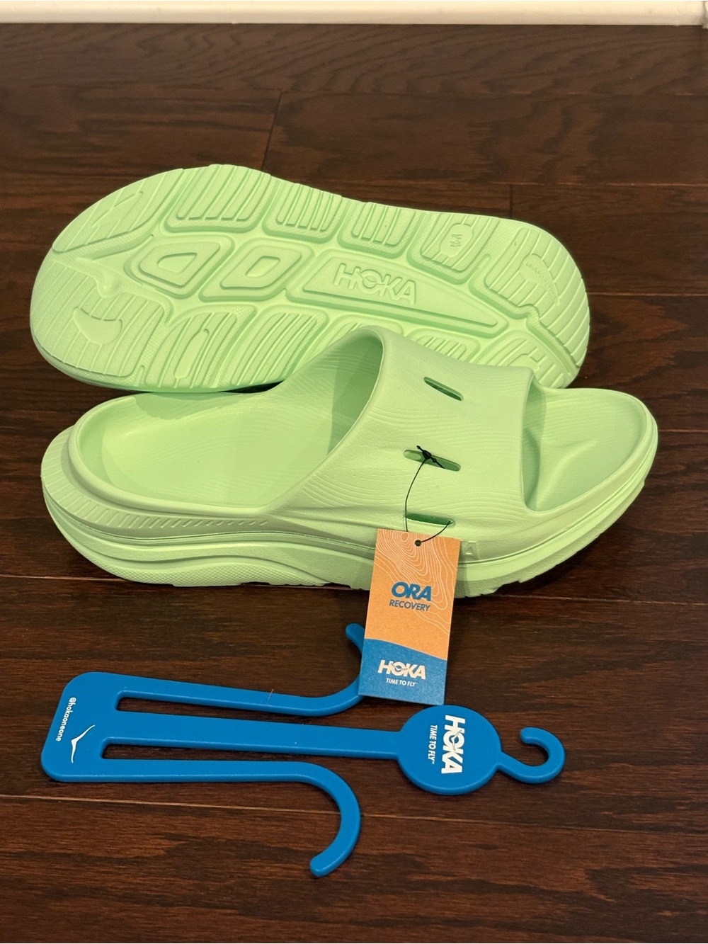 Hoka Ora Recovery Slide 3 Lime Glow Unisex Size M9/W11 New with Tags Ships Fast